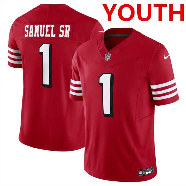 Youth San Francisco 49ers #1 Deebo Samuel New Red F.U.S.E. Vapor Untouchable Limited Football Stitched Jersey Dzhi